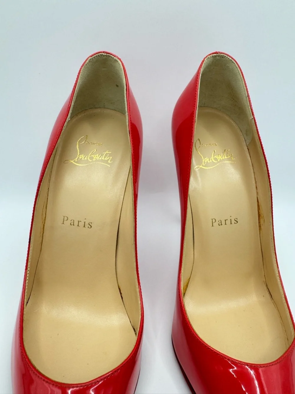 Christian Louboutin Kate 100 Patent Leather Red Pump Size 36 Excellent - Picture 2 of 9
